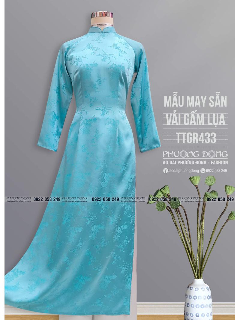 Áo Dài Truyền Thống Gấm Lụa TTGR433